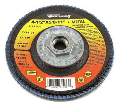 Jumbo Blue Zirconia Flap Disc, Type 29, 120-Grit, 4.5-In.