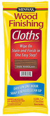 Wood Stain Cloths, Mahogany, Covers 50-Sq. Ft.