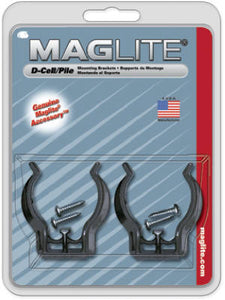 2-Pack "D" Cell Flashlight Mounting Bracket Clamp