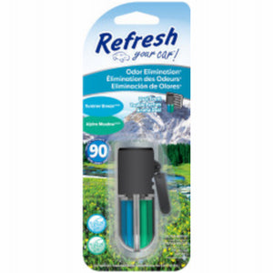 Car Air Freshener, Vent Clip, Adjustable Oil Wick With Alpine Meadow/Summer Breeze Scents