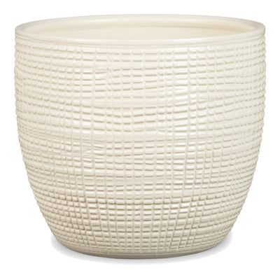 Planter, Indoor, Vanilla White Ceramic, 6.25 x 5.5-In.