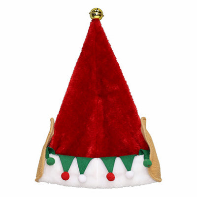 Santa Hat with Elf Ears, Jingle Bell, 17-In.