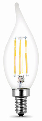 LED Chandelier Light Bulbs, Flame Tip, DayChandelier Light, 300 Lumens, 3.3-Watts, 4-Pk.