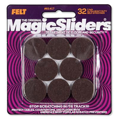 Protective Felt Pads, Self-Stick, Round, Brown, 1-In., 16-Pk.
