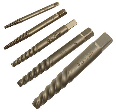 Screw Extractor Set, Spiral #1-5, 5-Pc.