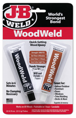 WoodWeld Quick Setting Wood Epoxy Adhesive, 2-Part, 2-oz.