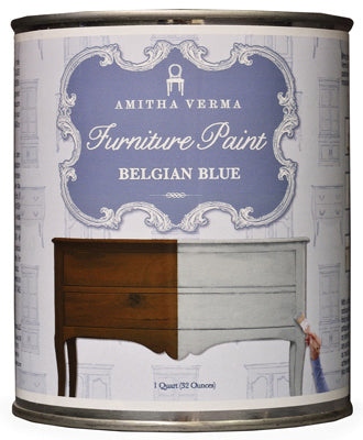 Chalk Finish Paint, Belgian Blue, 1-Qt.