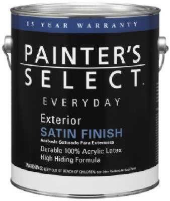 Everyday Exterior Acrylic Latex Paint, White Satin, 1-Gal.