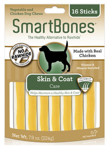 Dog Treats, Skin & Coat Chew, 16-Pk.