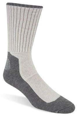 Work Socks, Anti-Microbial, Gray, Men's Large, 2-Pk.