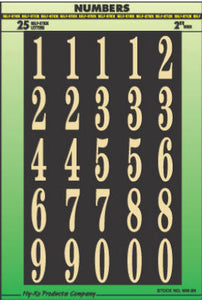 Address Number Set, Gold, Mylar Polyester, 2-In.