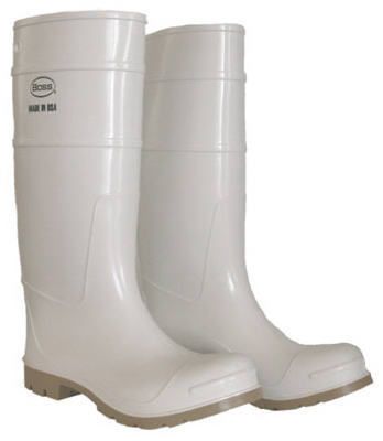 16-Inch Waterproof White Boot, Size 10