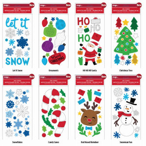 Christmas Gel Clings, Assorted, 5-1/2 x 12-In., 24-Pk.