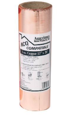 Copper Flashing, Laminated, 12-In. x 20-Ft., 3-oz.