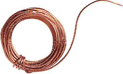 Copper Fixture Ground Wire, 18GA, 10-Ft.