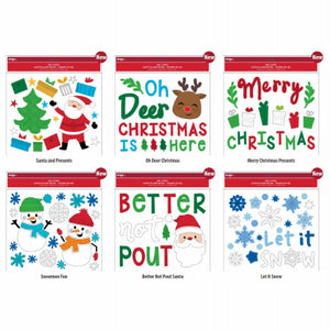 Christmas Gel Clings, Assorted, 11-1/2 x 12-In., 25-Pk.