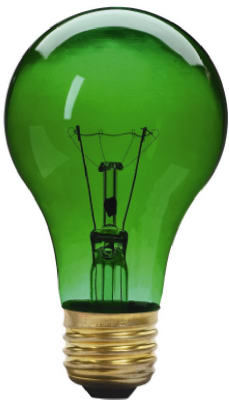 Party Light Bulb, Transparent Green, 25-Watts