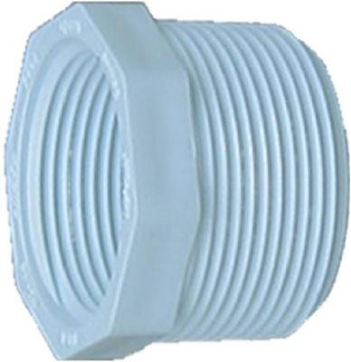 Pipe Fitting, Schedule 40 PVC Threaded Bushing, 1/2 MIP x 1/4-In. FIP