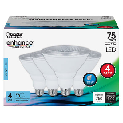 LED Light Bulbs, Par38, Warm Daylight, 750 Lumens, 8.3-Watts, 4-Pk.