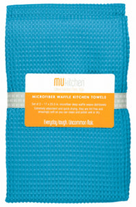 Microfiber Dish Towels, Sea Blue, 17 x 25-In., 2-Pk.