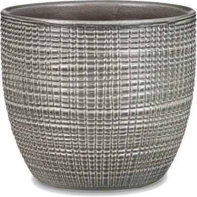 Planter, Indoor, Pimienta Gray Ceramic, 6.25 x 5.5-In.