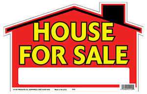"House for Sale" Sign, Polyethylene, 9 x 12-In.