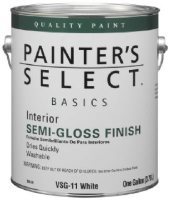 Basics Interior Paint, Semi-Gloss, Latex, Off-White, 1-Gallon