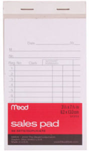 Sales Pad, 5.5 x 3.25-In., 50-Ct.