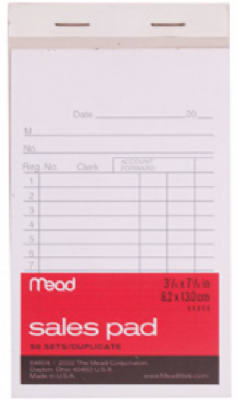 Sales Pad, 5.5 x 3.25-In., 50-Ct.