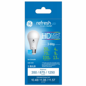 Refresh HD LED 3-Way Light Bulb, Daylight, 4/7/13-Watts