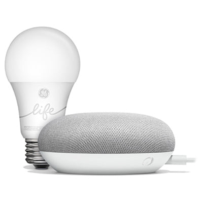 Home Mini Smart Light Starter Kit with Google Assistant, Chalk