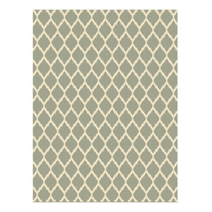 Indoor/Outdoor Area Rug, Grey and White Trellis, 8 x 10-Ft.