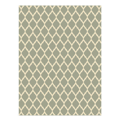 Indoor/Outdoor Area Rug, Grey and White Trellis, 8 x 10-Ft.