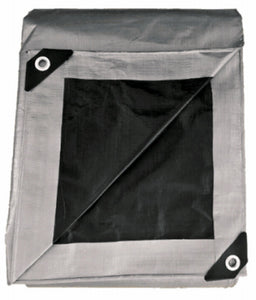 Tarp, Black & Silver, 10-mil Polyethylene , 20 x 25-Ft.