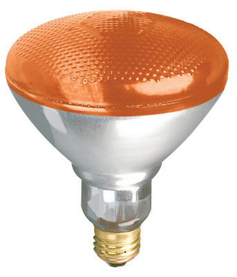 Flood Light Bulb, Accent Reflector, Amber, 100-Watts