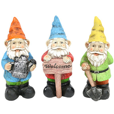 Lawn Ornament, Colorful Resin Gnomes, 10-In., Assorted