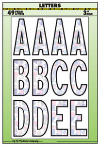 House Address Letter Set, Peel & Stick, Silver/Prism Vinyl, 3-In.