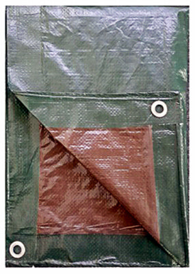 Polyethylene Tarp, Hunter Green/Brown, 15 x 30-Ft.