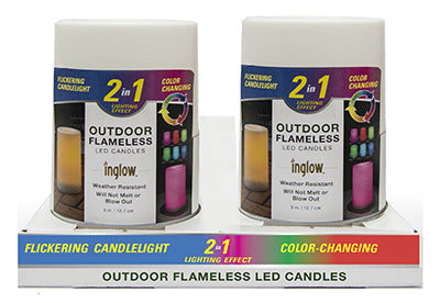 Outdoor Flameless Candle, Color-Changing, 4 x 8-In.