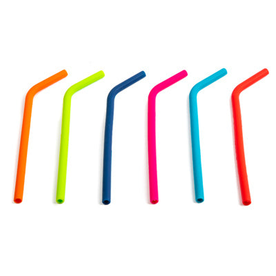 Drinking Straws, Silicone, 6-Pc.