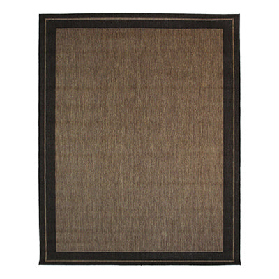 Indoor/Outdoor Area Rug, Brown and Black Border, 2 x 3-Ft.