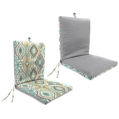 Universal Chair Cushion, Reversible Pattern, 44 x 21 x 4-In.