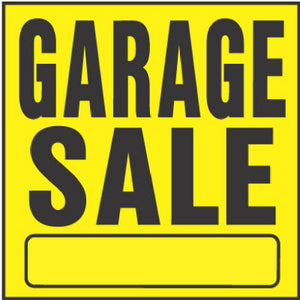 Sign, "Garage Sale", Yellow/Black Plastic, 11 x 11-In.