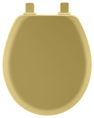Round Molded Wood Toilet Seat, Easy-Clean & Change  Hinge, STA-TITE , Harvest Gold