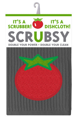 Scrubsy Cloth, Tomato, 100% Cotton Terry, 12 x 12-In.