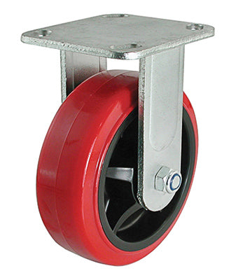 Red Poly Wheel, Rigid Caster, 8-In.