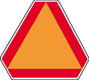 Safety Emblem, "Slow Moving Vehicle", High-Visibility Aluminum, 16 x 14-In.