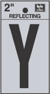 Address Letter "Y", Reflective Black Vinyl, 2-In.