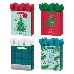 Gift Bags, Large, Contemporary, 10 x 12 x 5-In.