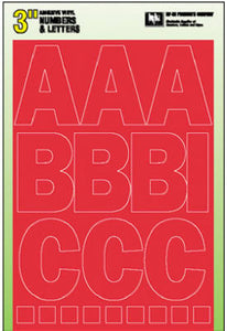 House Address Set, Self-Stick, Red, 3-In. Numbers & Letters